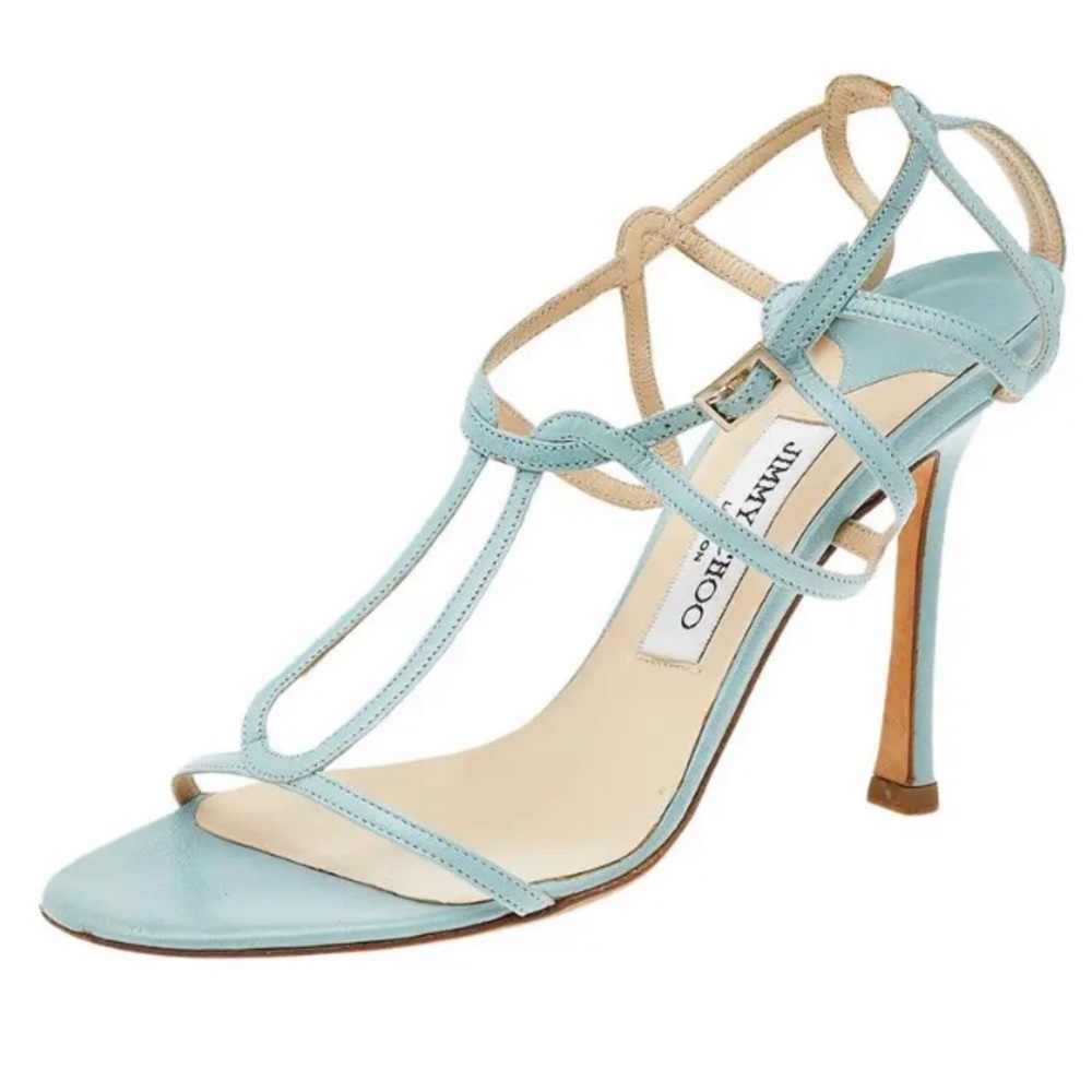 JIMMY CHOO Blue Strappy Heels